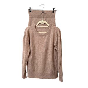 SAINT ART Cashmere‎ Knit Skirt Set Oatmeal NEW Small